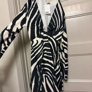 H&M Black and White Zebra Print Dress
